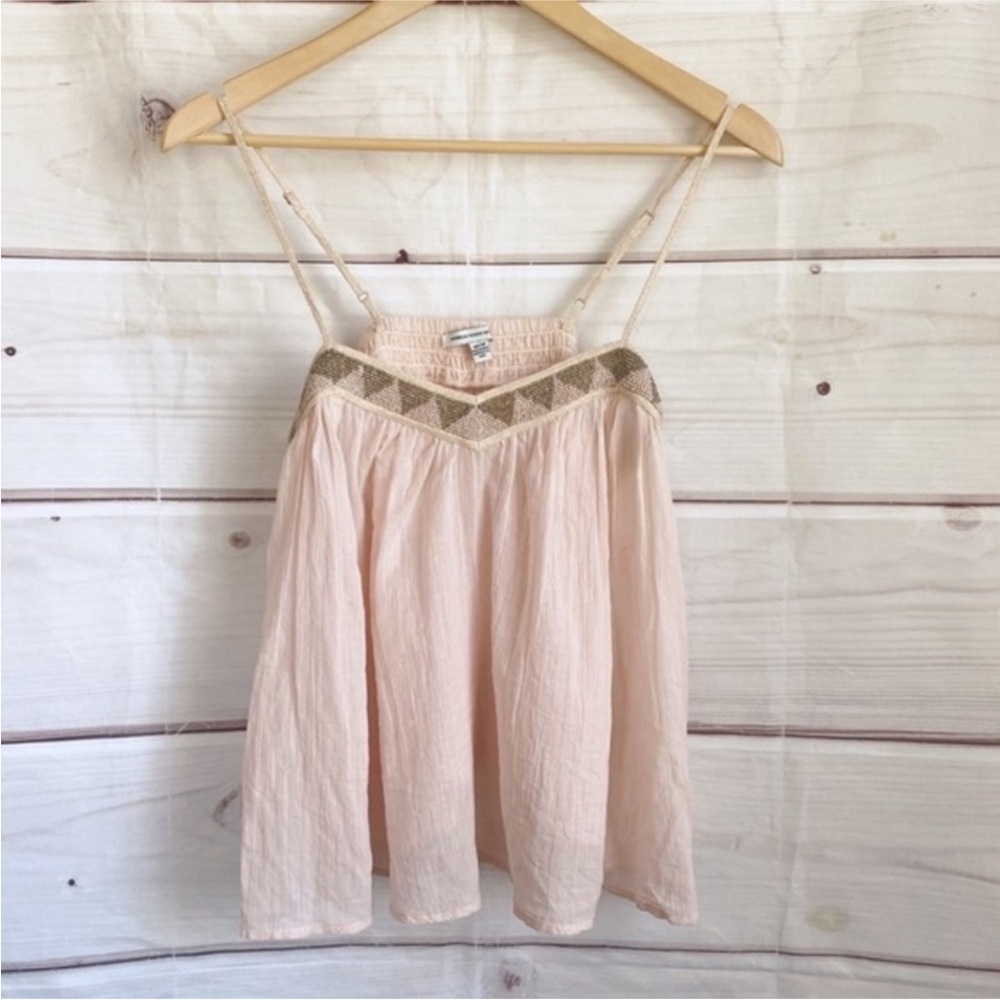 American Eagle Outfitters Pink and Gold Top